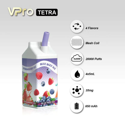VAPE VPRO TETRA 20,000 PUFF