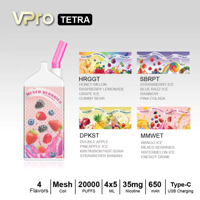VAPE VPRO TETRA 20,000 PUFF